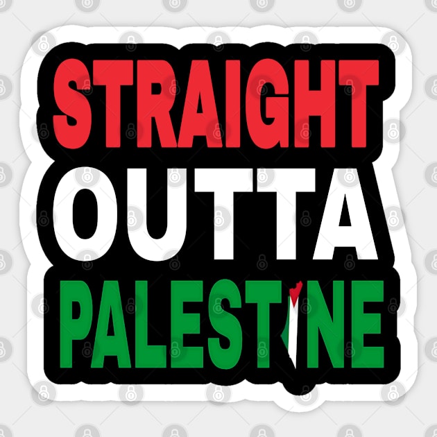 Straight Outta Palestine- Front Sticker by SubversiveWare